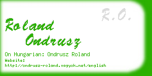 roland ondrusz business card